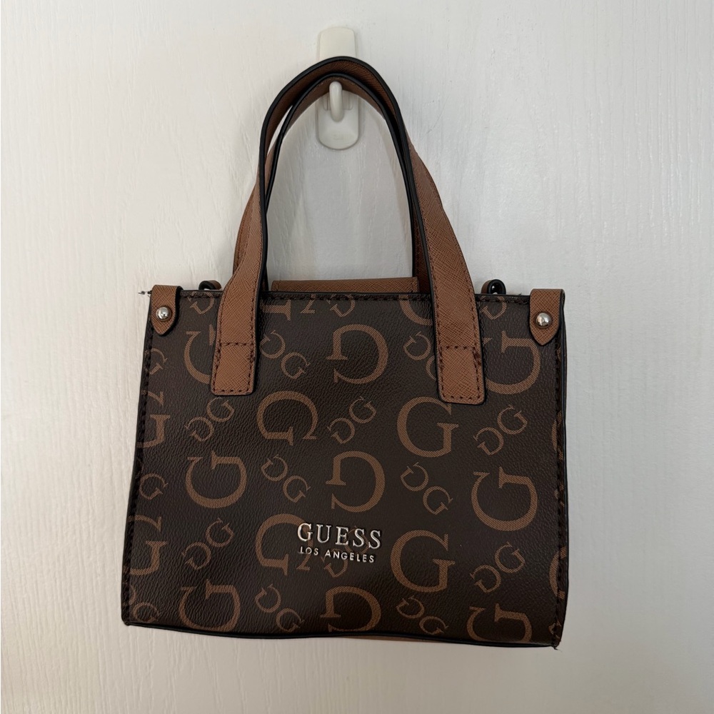 GUESS Dark Brown Monogram Tote